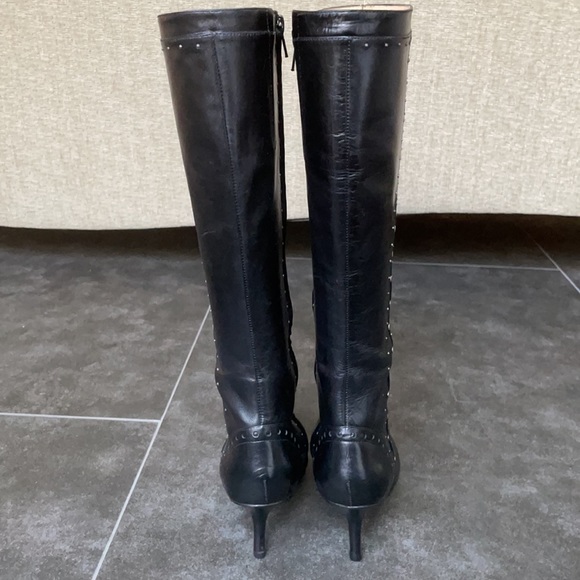 Michael Kors Studded Black Leather Tall Boot Size 7.5 - Picture 5 of 9
